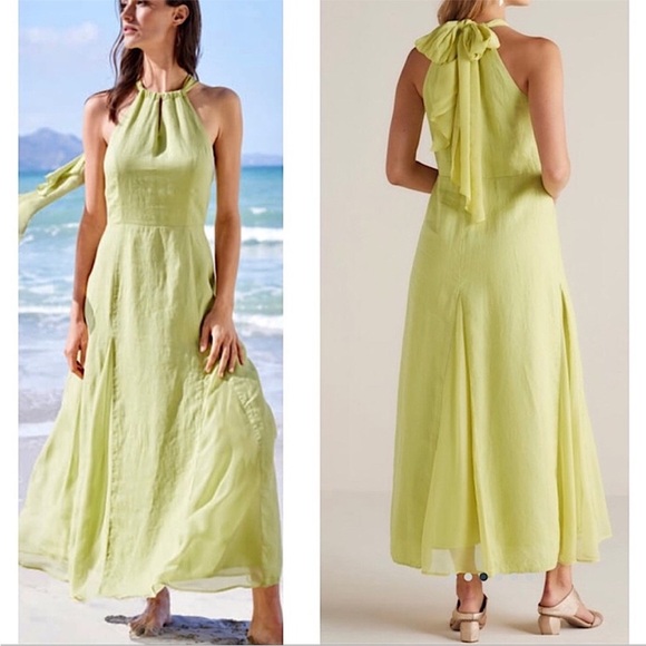 Soft Surroundings Dresses & Skirts - Soft Surroundings Soliloquy Linen Silk Halter Neck Maxi Dress PL Summer